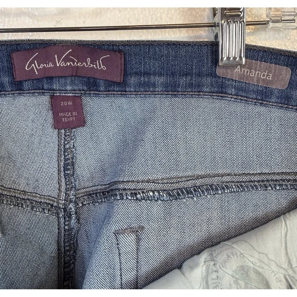 Gloria Vanderbilt Amanda Jeans Sz‎ 20W Short Slim Stretch Cotton Denim Blue